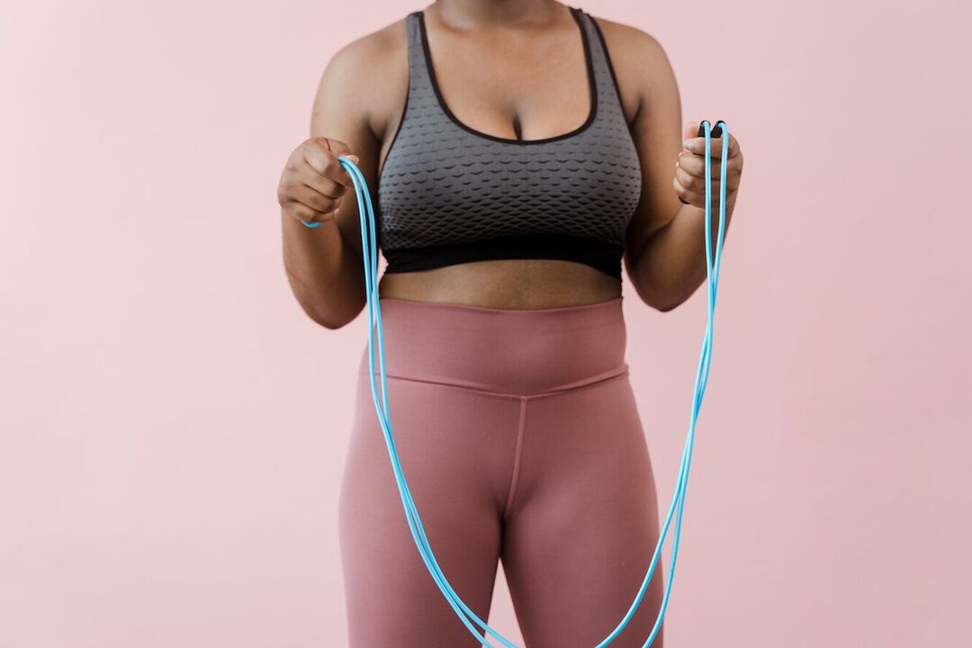 Jumping rope is a cardio workout that helps you lose weight in the abdominal area